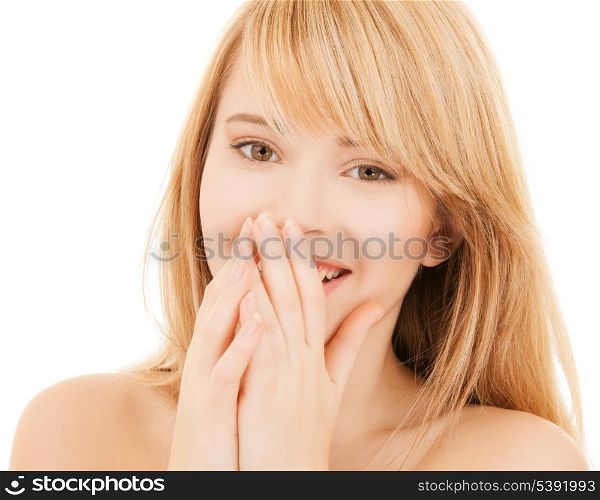 health and beauty - excited face of teenage girl