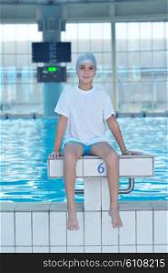 health and fitness lifestyle concept with young athlete swimmer recreating on indoor olimpic pool