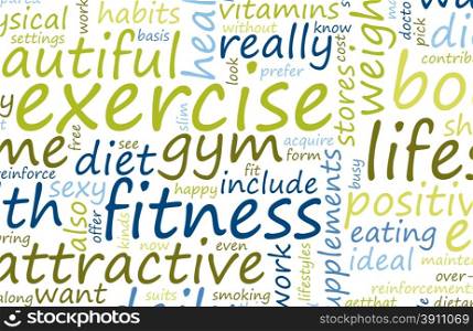 Health and Fitness List as Abstract Background. Health and Fitness