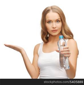 health and nutrition - young beautiful woman with bottle of water