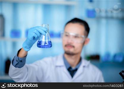 Health care researchers working in medicals science technology research in laboratory