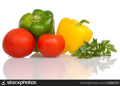 Health food vegetables isolated on a white background.