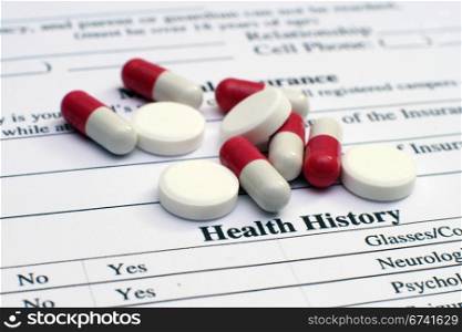 Health history and pills