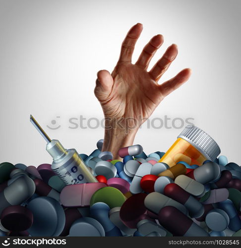Health insurance and patient struggling with medicine concept with 3D illustration elements.