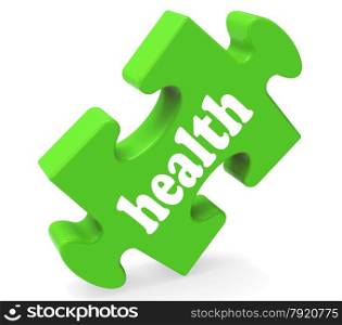 . Health Puzzle Showing Healthy Medical And Wellbeing