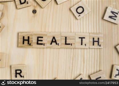 health word wooden tiles