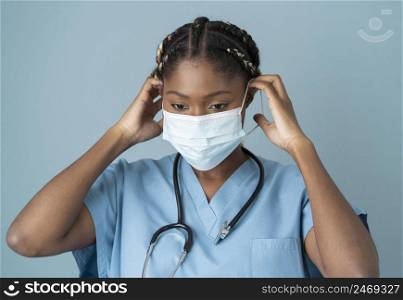 health worker wearing mask