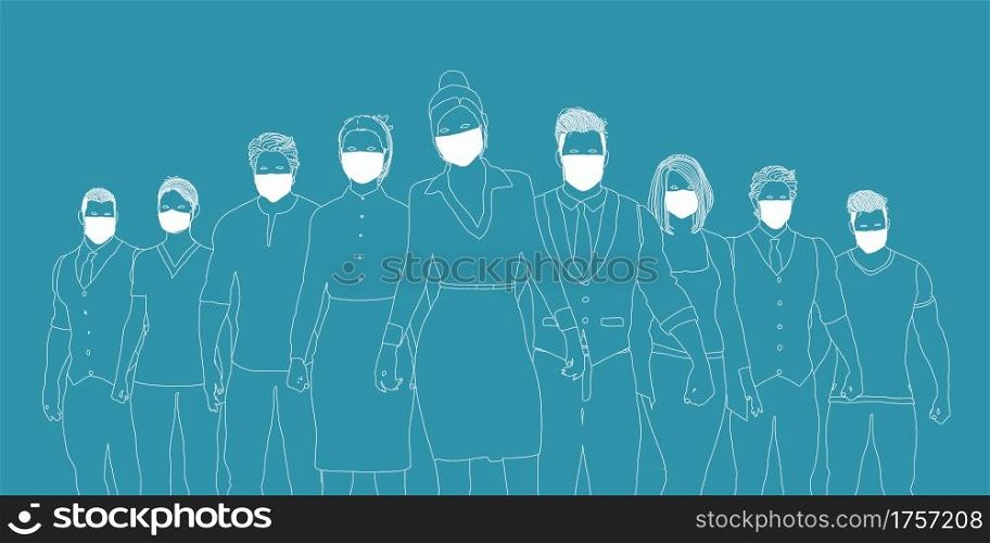 Health Workers Wearing Surgical Mask in Healthcare Industry. Health Workers Wearing Surgical Mask