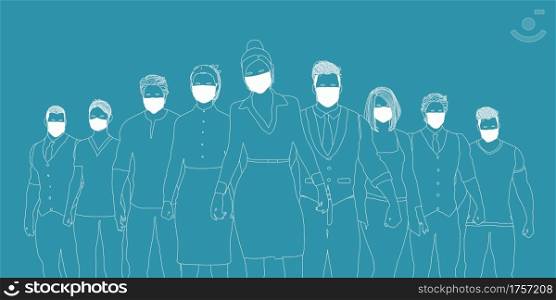 Health Workers Wearing Surgical Mask in Healthcare Industry. Health Workers Wearing Surgical Mask