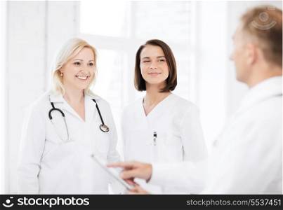 healthcare and medical concept - doctors on a meeting