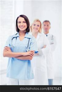 healthcare and medical concept - group of doctors. group of medical workers