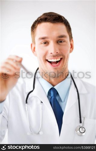 healthcare and medical concept - male ear nose throat doctor