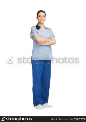 healthcare and medical concept - smiling female doctor