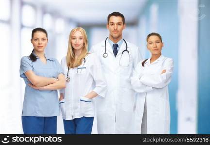 healthcare and medical concept - young team or group of doctors