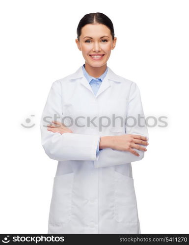 healthcare and medicine concept - smiling female doctor