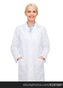 healthcare and medicine concept - smiling female doctor