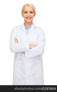 healthcare and medicine concept - smiling female doctor