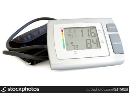 Healthcare Blood Pressure Monitoring - Electronic sphygmomanometer isolated on white background