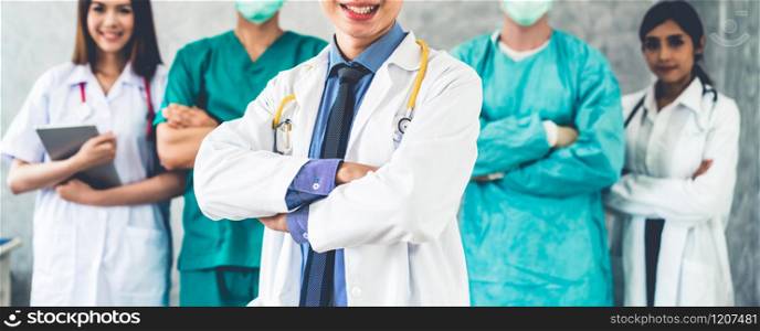 Healthcare people group. Professional doctor working in hospital office or clinic with other doctors, nurse and surgeon. Medical technology research institute and doctor staff service concept. - Image. Healthcare people group of doctor nurse surgeon.