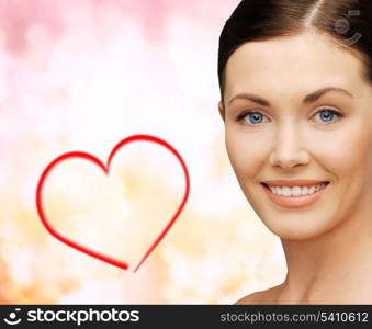 healthcare, spa and beauty concept - face of beautiful woman