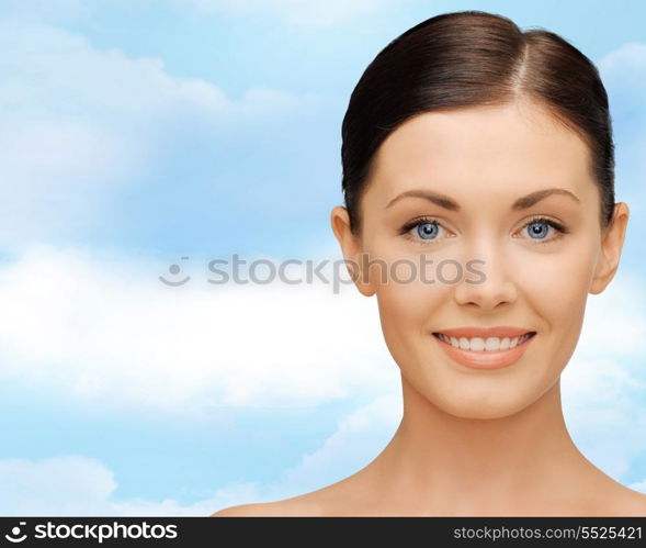healthcare, spa and beauty concept - face of beautiful woman