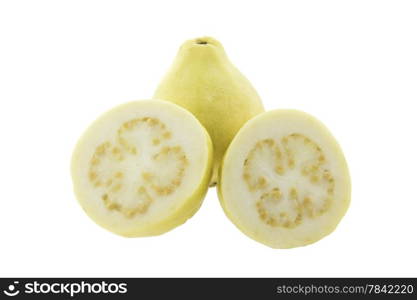 Healthy and organic food concept. Healthy and organic food concept. Fresh Guava fruit isolated on white background.