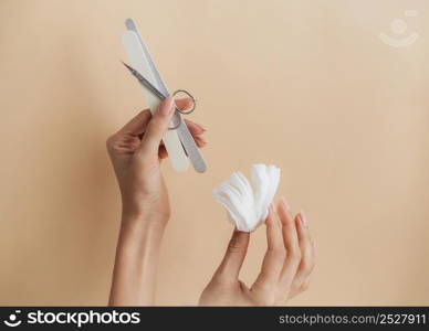 healthy beautiful manicure cotton pads file