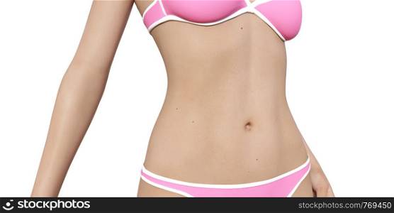 Healthy Body and Slim Stomach of a Woman. Healthy Body and Slim Stomach