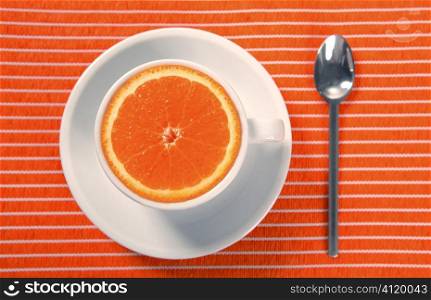 healthy breakfast cup of orange instead caffeine