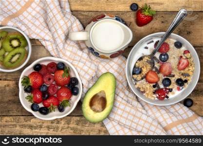 Healthy Breakfast - Fresh Fruit and Granola