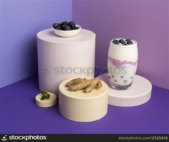healthy breakfast meal with yogurt