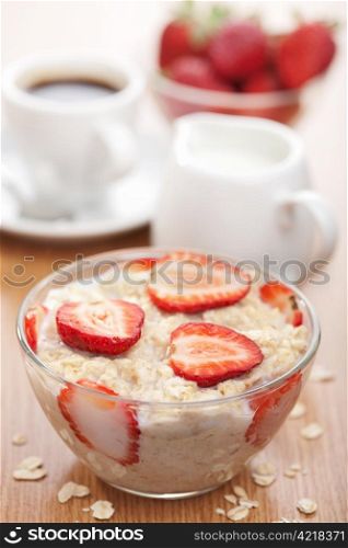 healthy breakfast with porridge