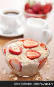 healthy breakfast with porridge