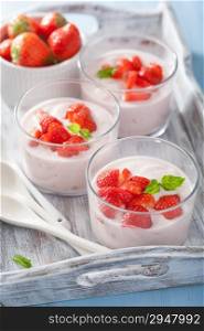 healthy breakfast with yogurt and strawberry