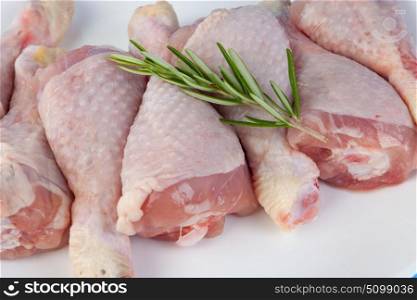 Healthy chicken thighs isolated on a white background