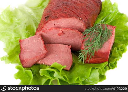 Healthy combination of fresh lettuce and beef meat