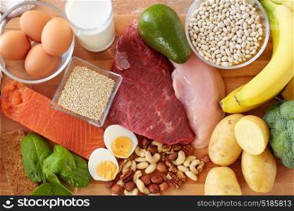 healthy eating and diet concept - natural food on table. natural food on table