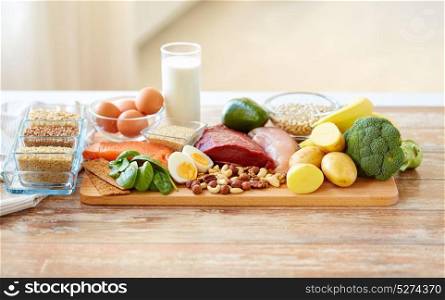 healthy eating and diet concept - natural food on table. natural food on table