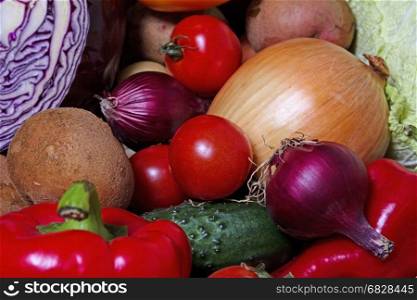 Healthy eating background. Food photography different fruits and vegetables. Copy space. High resolution product