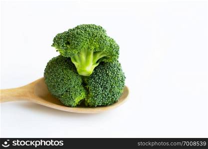 Healthy eating, Broccoli on white background. Copy space