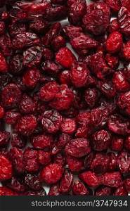 Healthy food organic nutrition. Dried cranberries cranberry fruit as background
