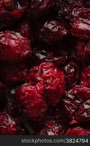 Healthy food organic nutrition. Dried cranberries cranberry fruit as background