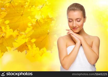 Healthy girl on autumn background
