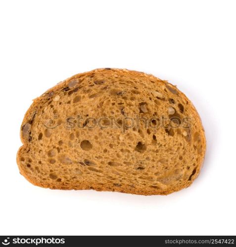 Healthy grain bread isolated on white background