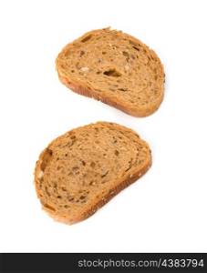 Healthy grain bread isolated on white background