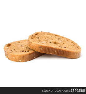 Healthy grain bread isolated on white background