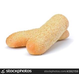 Healthy grain french baguette bread loaf isolated on white background
