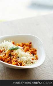 healthy italian food spaghetti pasta bolognese with tomato beef sauce