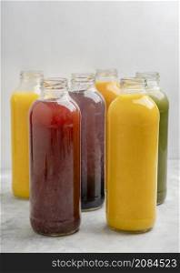 healthy juice bottles arrangement