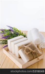 Healthy lifestyle concept with aromatic soaps